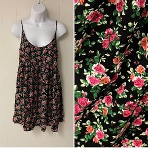 NWT Natural Life pink green floral spaghetti strap dress boho chic flowy medium